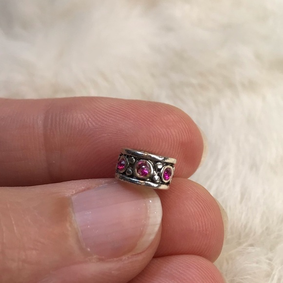Pandora Sparkle Spacer Charm Bead Pink Silver 925 - Picture 2 of 6